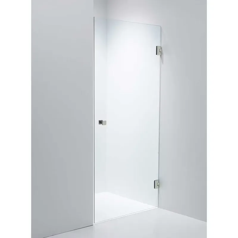 Begränsat lager - Duschdörr DuschbyggarnaSwing Design700, Rostfri look, Frostat glas, Höger